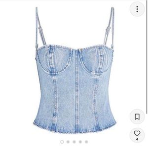 WeWoreWhat Denim Corset Top